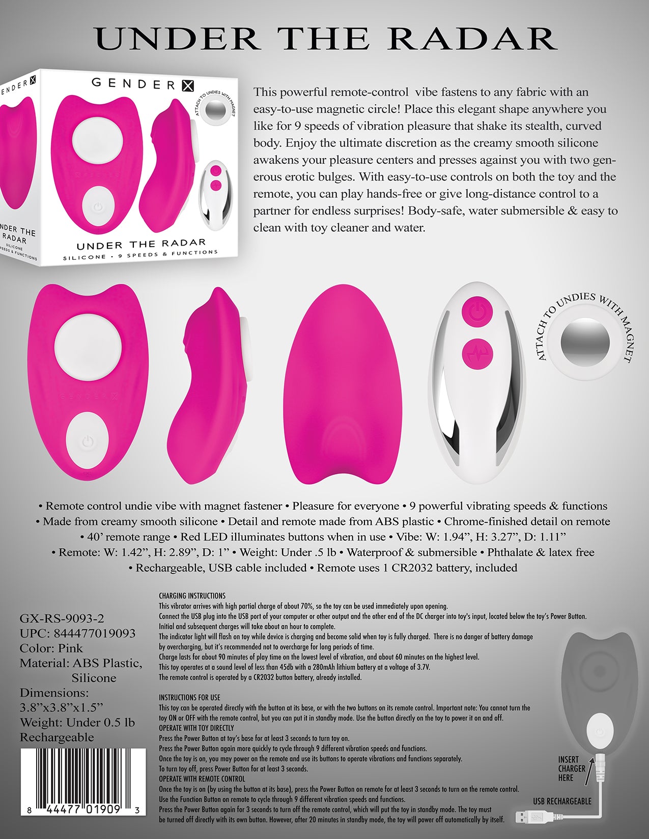 Vibrador Bajo El Radar Gender X