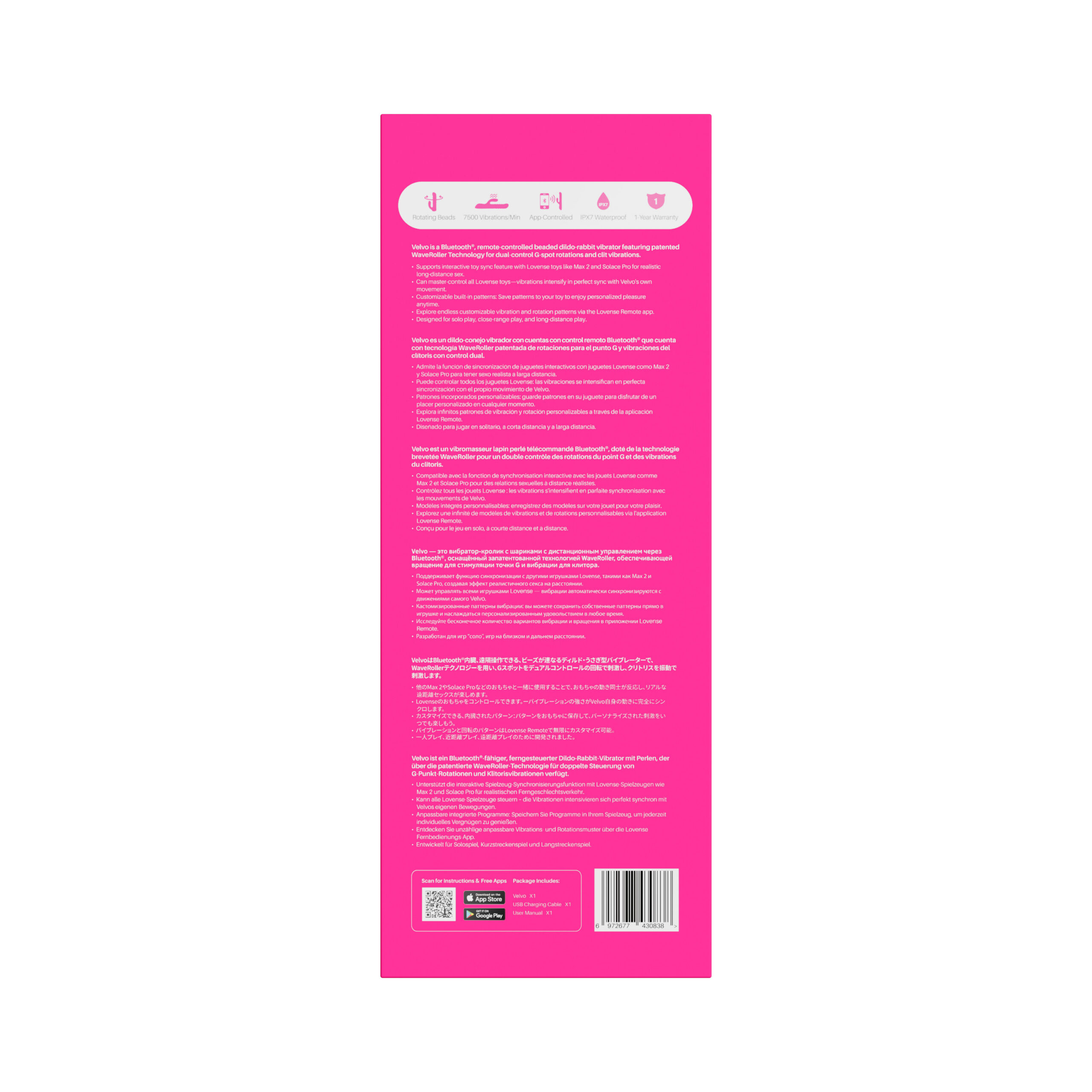 Lovense Vibrador Rabbit Rotativo Velvo
